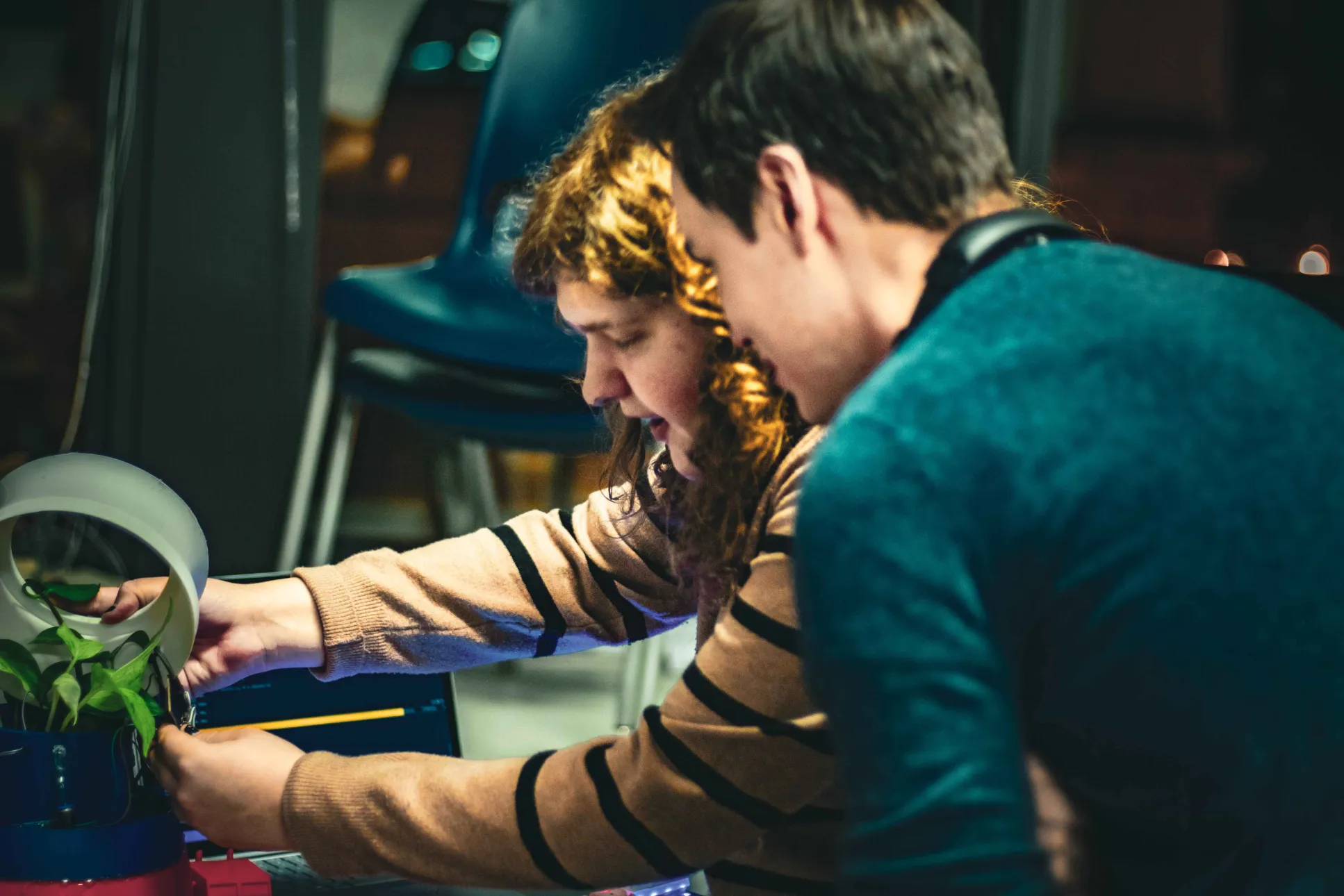 Dr. David Ramsay with student Leah Richerson