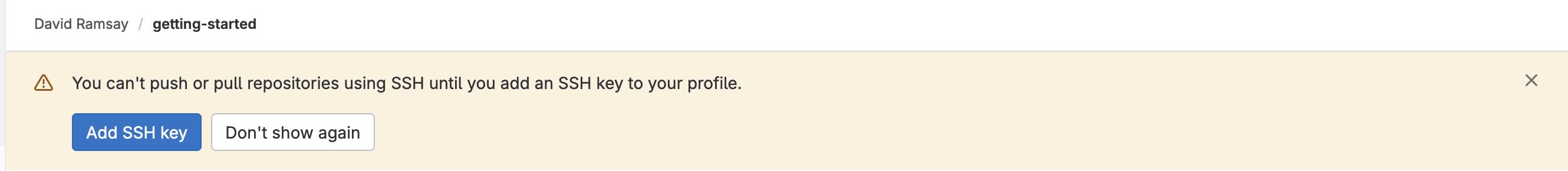 Time to add an SSH key